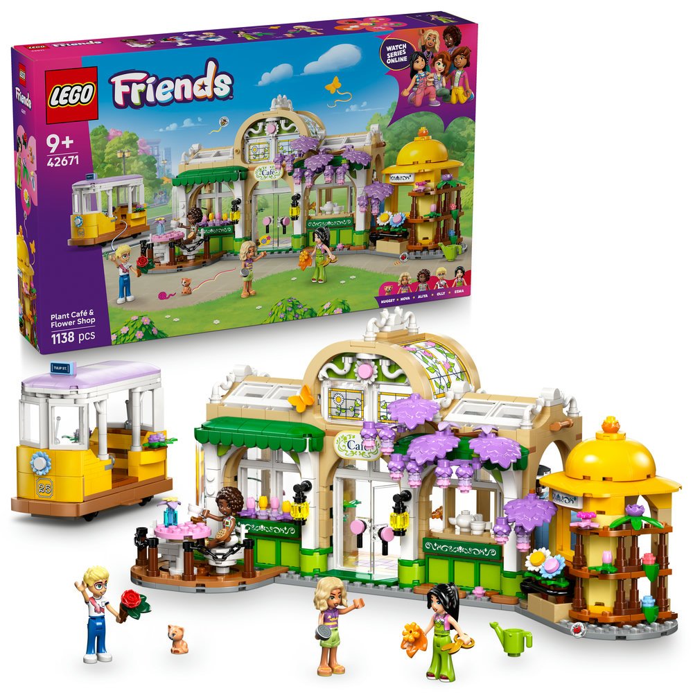 LEGO® Friends 42671 Kavárna plná rostlin a květinářství