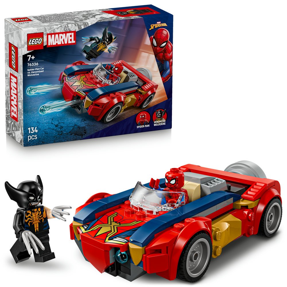 LEGO® ǀ Marvel 76336 Spider-Man a auto vs. venomizovaný Wolverine