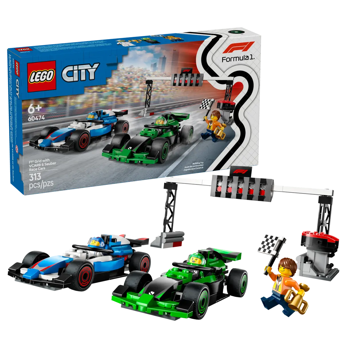 LEGO® City 60474 F1® Starting Grid with VCARB and Sauber Race Cars
