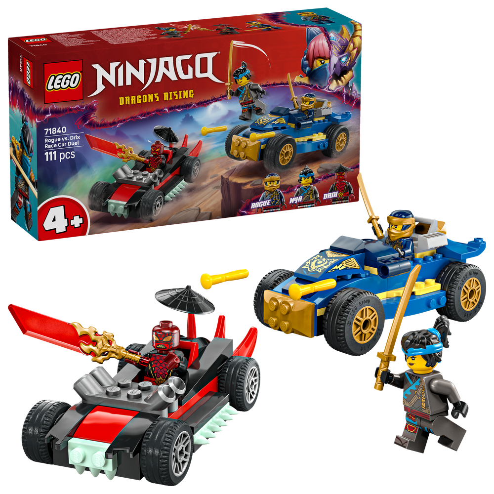 LEGO® NINJAGO® 71840 Rogue vs. Drix und das Autorennen