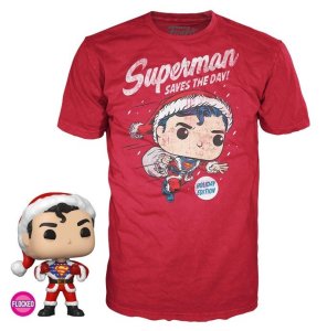 Funko POP! Set figurka Flocked a tričko Back DC Comics Superman vel. L