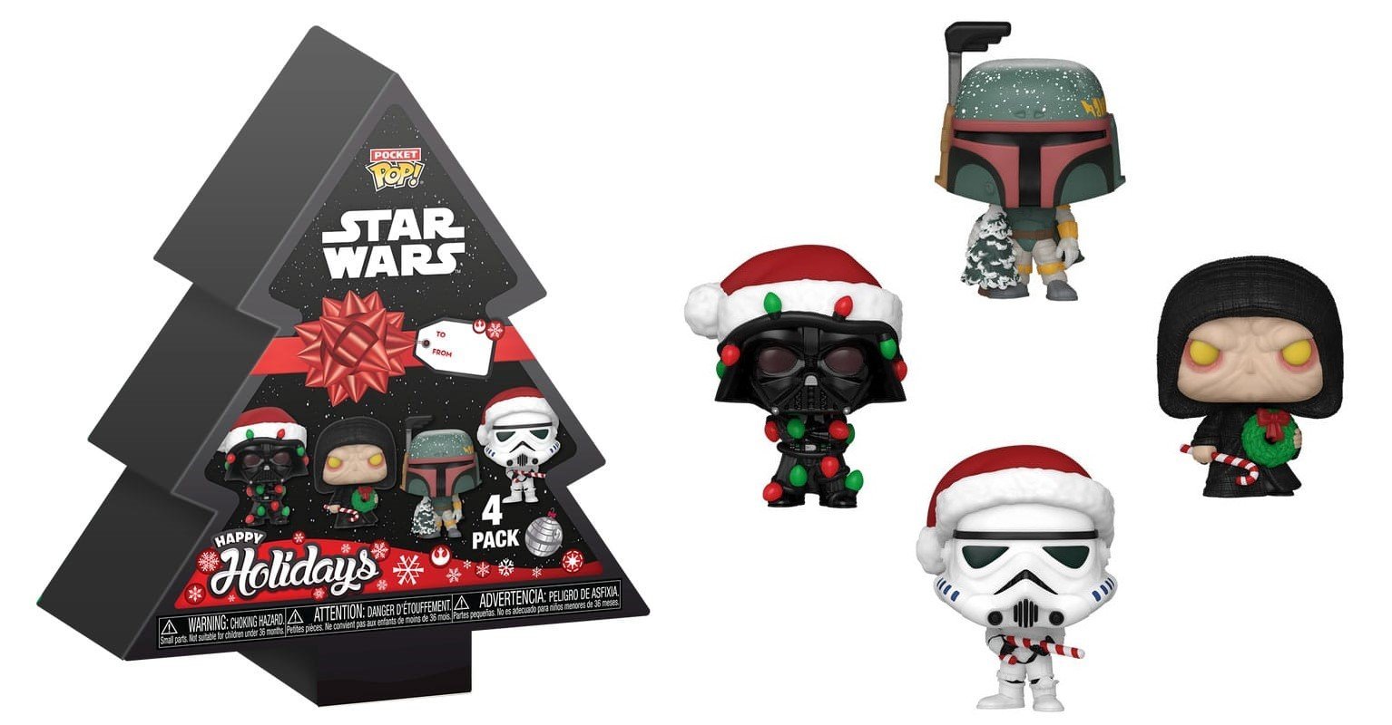 Funko Pop! Star Wars Holiday 2024 Pocket Keychains 4-Pack Tree Holiday Box 4 cm