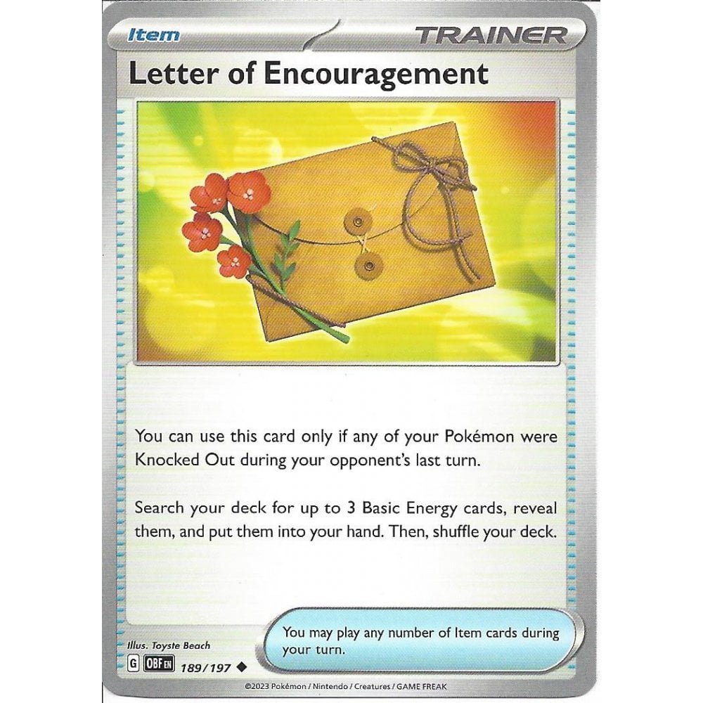 Pokémon karta Letter of Encouragement 189/197