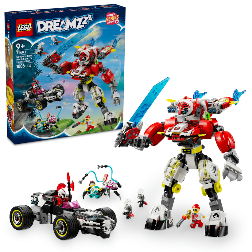 LEGO® DREAMZzz™ 71497 Coopers Tiger Mech und Zeros Hot Rod